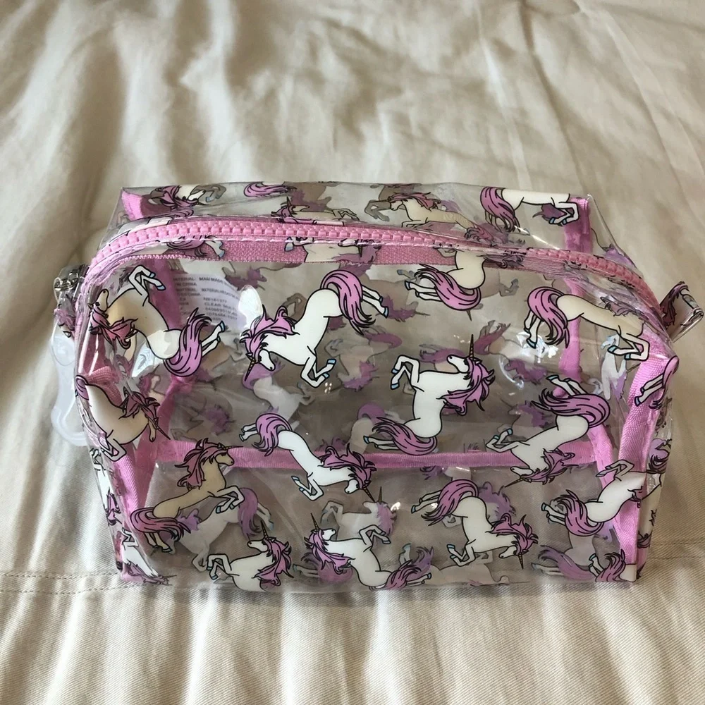 Unicorn Print Clear Cosmetic Bag